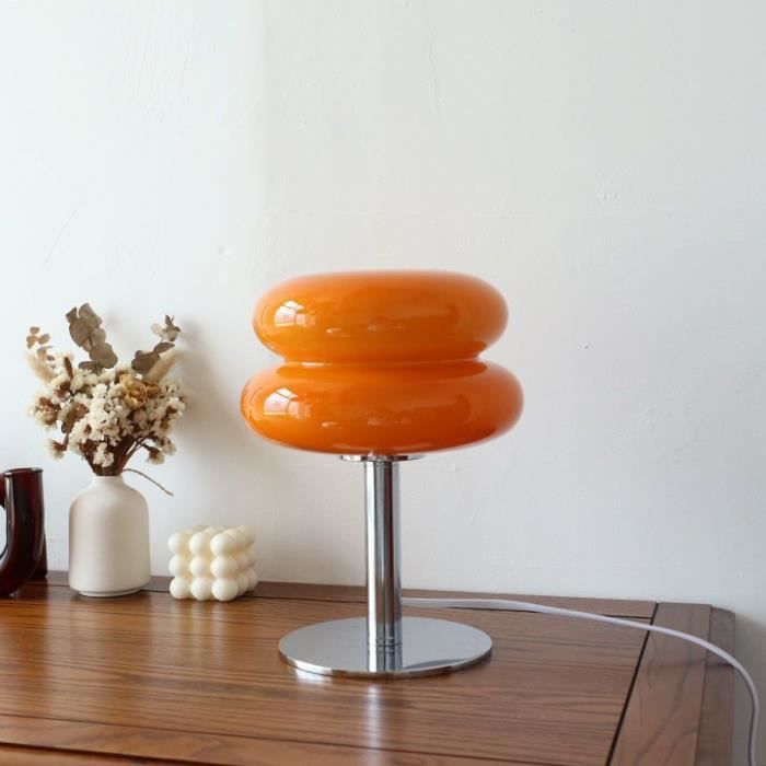 Style de commutation USB - orange - Lampe de table en verre