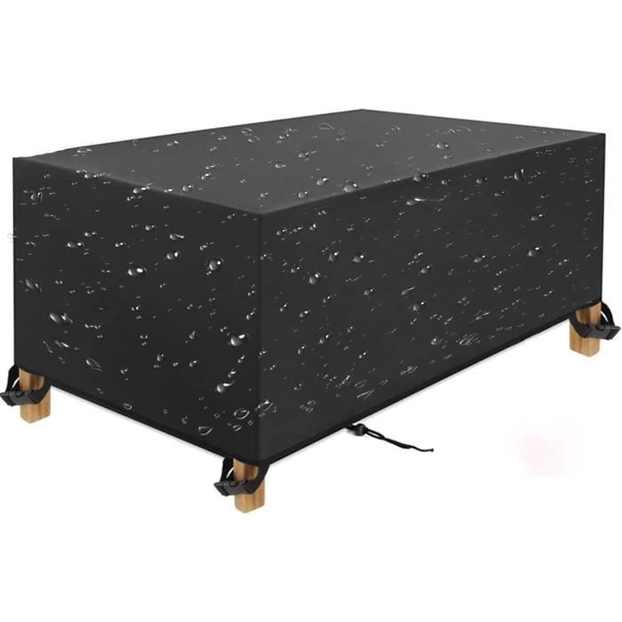 Housse Table Jardin 280x190x115cm - Tissu Oxford 600D Imperméable - Protection Vent, Pluie, UV - Pour Salon De Jardin - 7