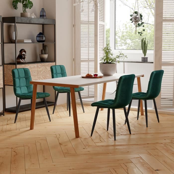 Chaises De Salle à Manger Louis 13, Bois Foncé, Assise Velours Rouge, Artisan