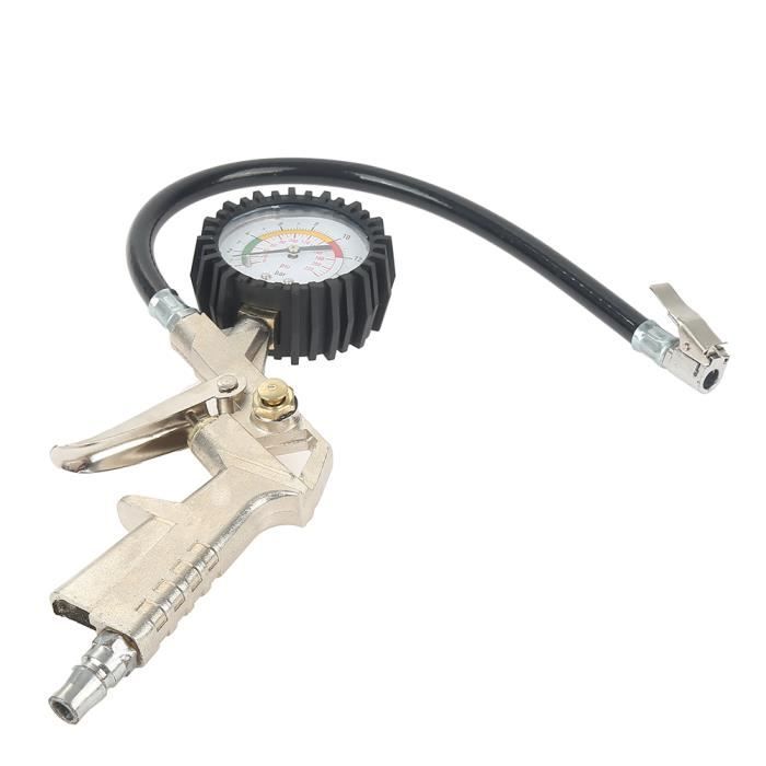 Pistolet Gonfleur Pneus 20 Litres - Pompe à Air 10 Bar Avec Manomètre - Pour Pneus Voiture, Vélo, Ballons - 4