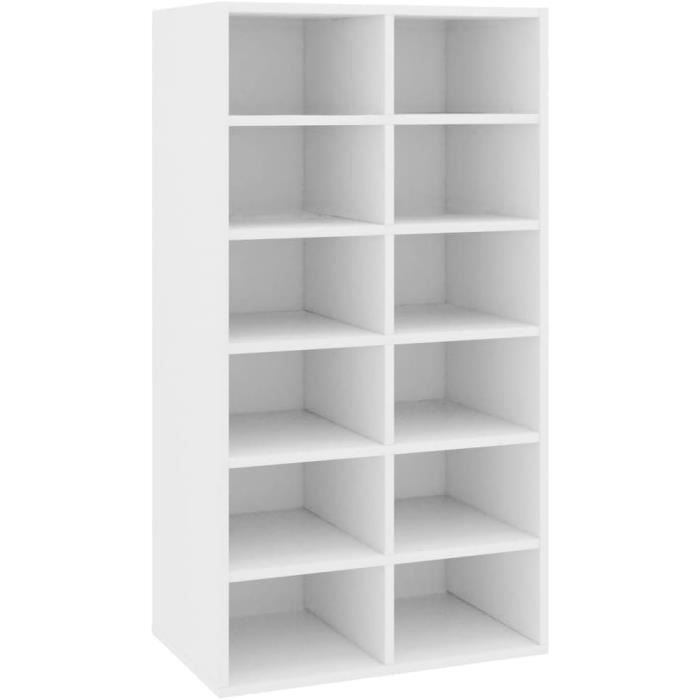 Etagères à Chaussures Armoire à Chaussures Meuble de Rangement Meuble à Chaussures Range-Chaussures Blanc 54x34x1005 cm Bois [631]