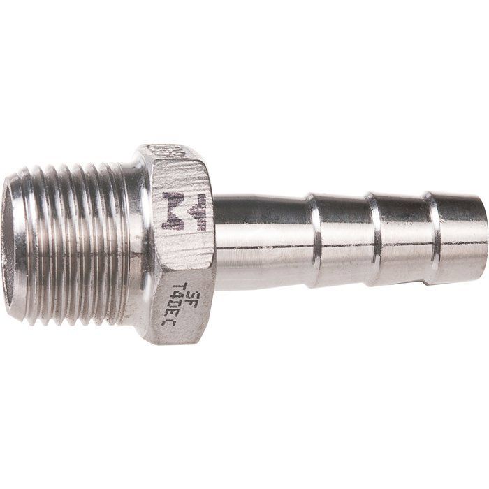 Raccord Cannelé Acier Inox 304 - 2 Pièces, Filetage Femelle 8mm Vers 3/8", Pour Eau, Air, Carburant - 7