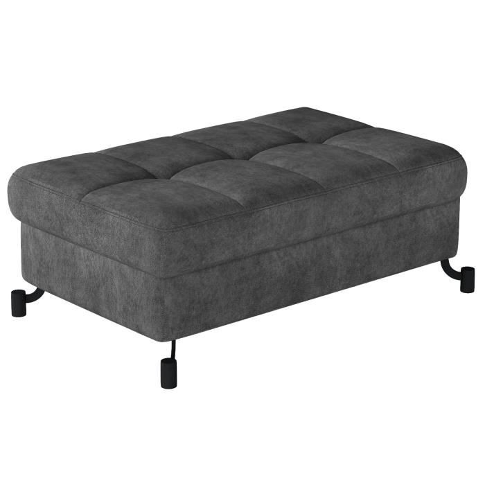 Pouf Rangement BOLLI 110x38x38cm - Cube Avec Coffre, Repose-Pieds Gris | Charge Max 300kg, Style Moderne