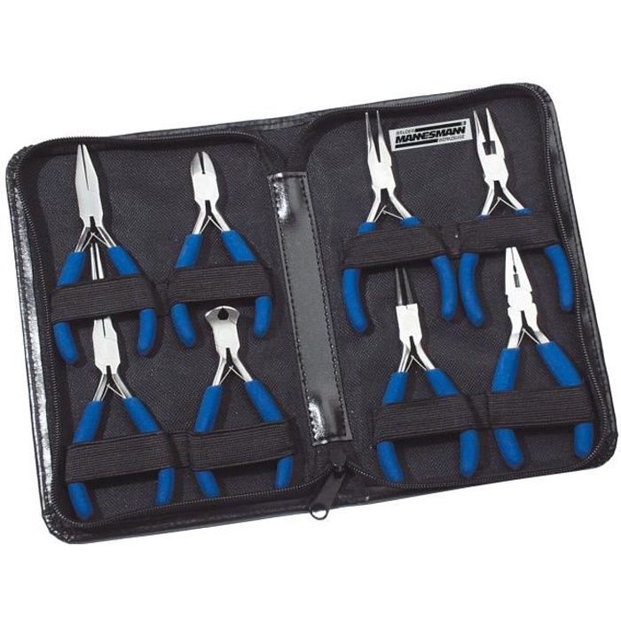 Jeu de pinces électroniques - BRÜDER MANNESMANN - Lot de 8 pinces - Pince coupante latérale incluse