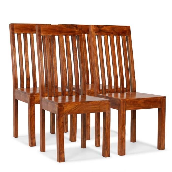 FR•015807 Chaise de salle à manger 4 pcs Bois massif avec finition Sesham 43x43x104 cm