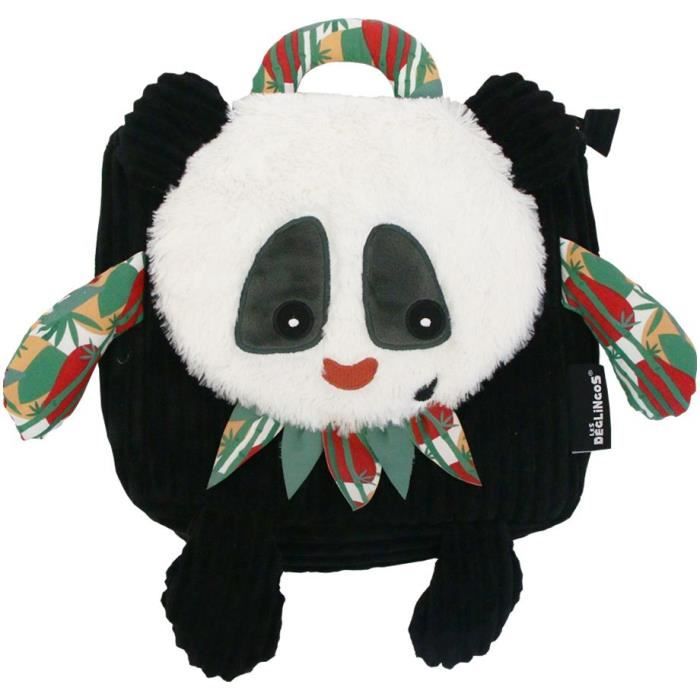 LES DEGLINGOS Sac à Dos Velours Rototos Le Panda Enfant