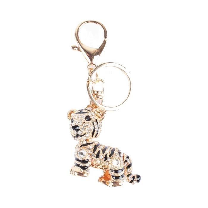 Porte Cles Strass Paillettes Porte Cle Bebe Tigre Noir Et Or Strass Cristal Noir Dore Dans Pochette Cadeau Porte Cle 1357 Cdiscount Bagagerie Maroquinerie