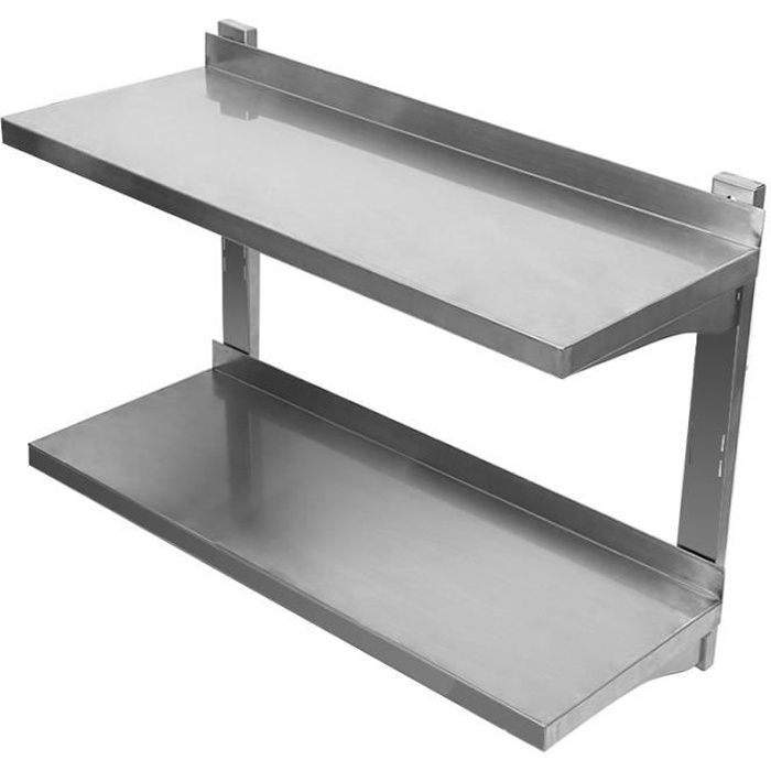 Luxs 2 Etagere Murale En Inox 2 Etageres Reglable En Hauteur 80