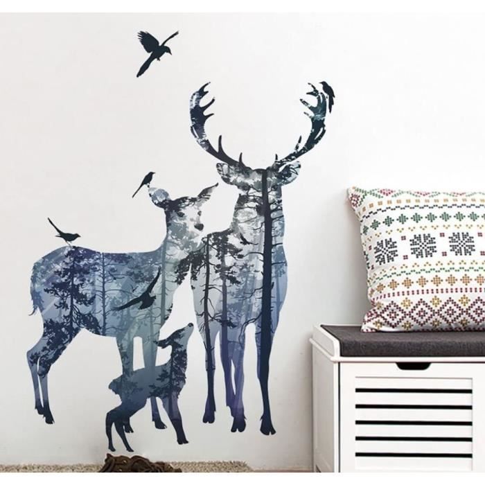 Grand autocollant mural en forme de bouleau blanc de 174 cm