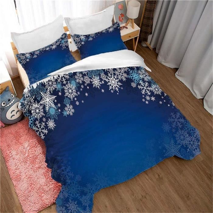 Parure De Lit 3 Pièces 140x200 Cm – Housse De Couette Microfibre Avec Ours Violet – 2 Taies 65x65 Cm