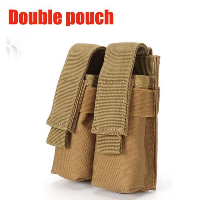 Pochette double - Pochette Tactique Pour Pistolet 9mm, Double Molle, Ceinture, Double Mag 