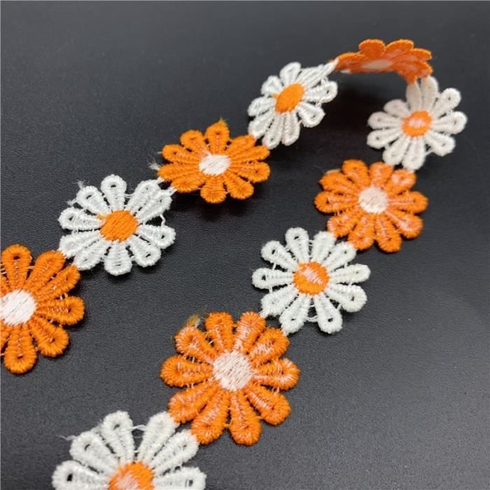 Tissus,Marguerite colorée, 1 mètre, 25mm, pour tricot, mariage brodé