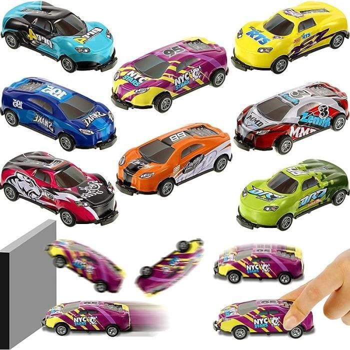 MytaYt Lot 8 Mini Voitures Cascades à Inertie – Métal Et Plastique – Cadeau Garçon Fille Dès 2 Ans