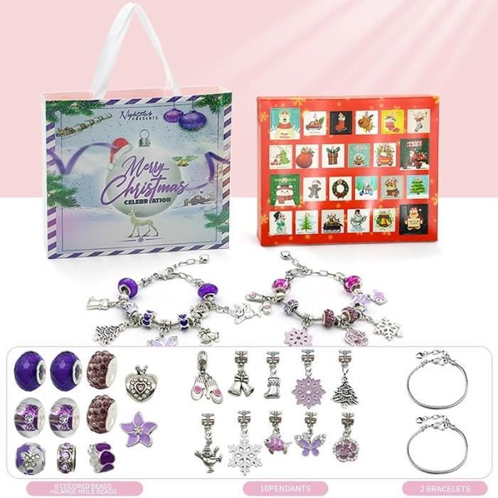 Calendrier De L Avent De Nol Kit 2024 De Fabrication De Bracelets Pour Les  Enfants Et Les Adultes 24 Jours De Nol ReboursB - Cdiscount Maison