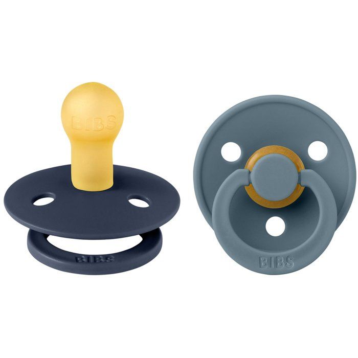 Sucette bébé - BIBS - Colour - Embout rond - Pack de 2 - Caoutchouc naturel - Taille 1 Deep Space Petrol