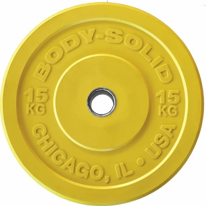 Disque de musculation Body Solid Chicago Olympic - Jaune - 15 kg