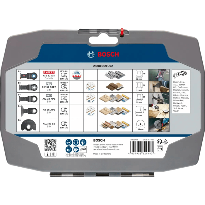 Coffret de lames Cutting BOSCH PROFESSIONAL 5 pcs Lames oscillantes pour outils multifonctions