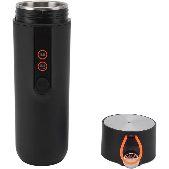 Bouilloire De Voyage 12-24V – Tasse Chauffante Acier Inox 450ml, Noir