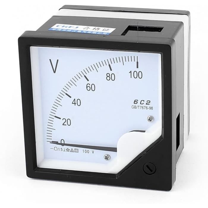 Voltmètre Analogique DC 50V – Classe 2.5, Diamètre 89 Mm – Pour Tableau Bord, Circuit Auto, électronique