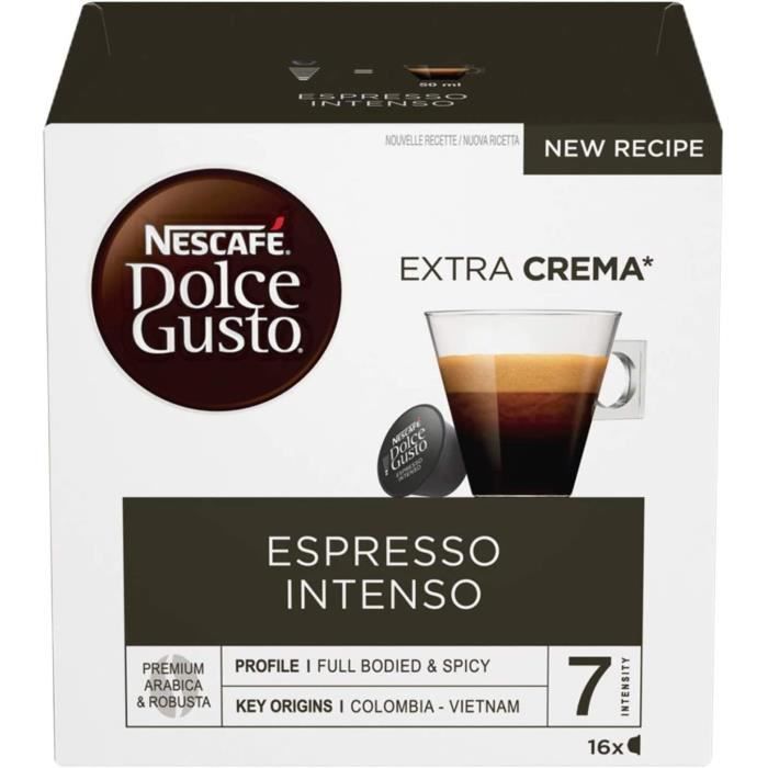 LOT DE 3 - NESCAFE DOLCE GUSTO - Espresso Intenso Café - boite de 16 capsules
