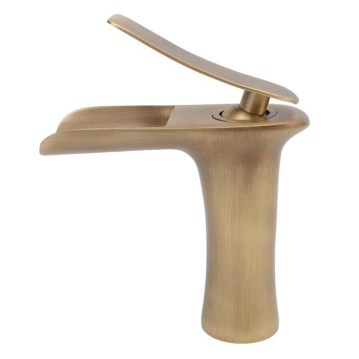 Robinet Lavabo Cascade Mitigeur Salle De Bain Laiton Chromé - Eau Chaude Froide Design Moderne