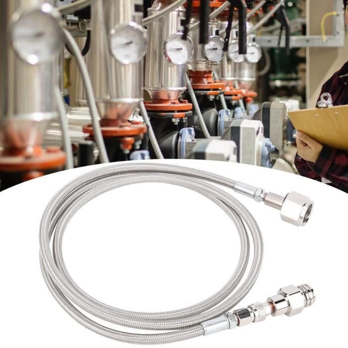 Tuyau Haute Pression CO2 1.5m Avec Adaptateur - Raccord Direct Aux Grandes Bouteilles CO2 - Pour Machine à Soda Quick Connect