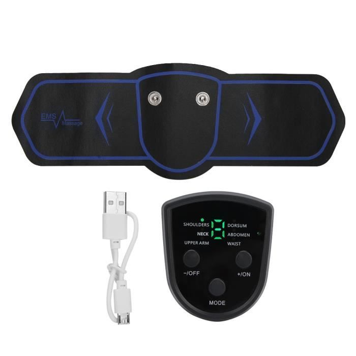 Mini Masseur électrique Portable EMS - Pour Le Cou, Dos, Muscles - Noir - Rechargeable USB