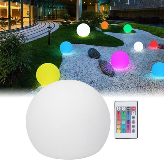 ESTINK lampe boule télécommandée Boule lumineuse LED d'extérieur, lampe Globe RGBW étanche avec 16 couleurs jardin lumineuse