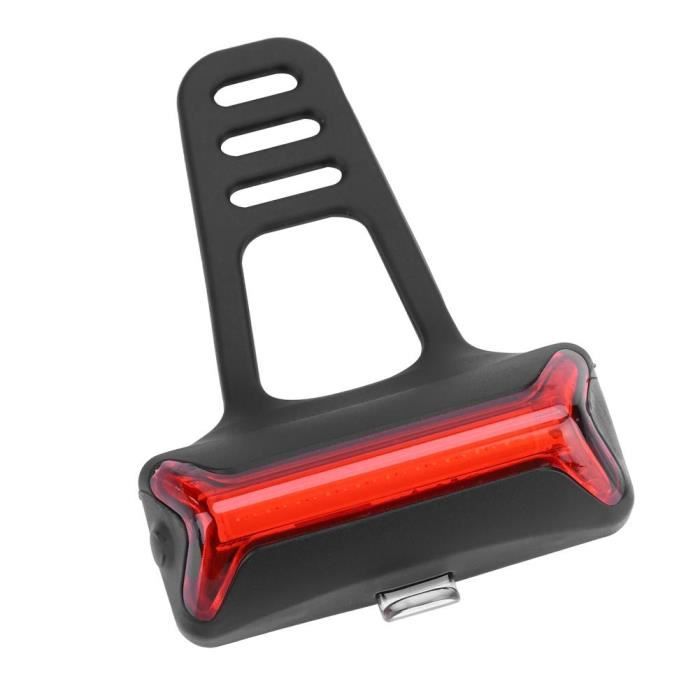 Feu Arrière Vélo Triangulaire USB Rechargeable - Lampe Clignotante LED - 5 Modes - 200 MAh - Installation Facile Avec Sangle