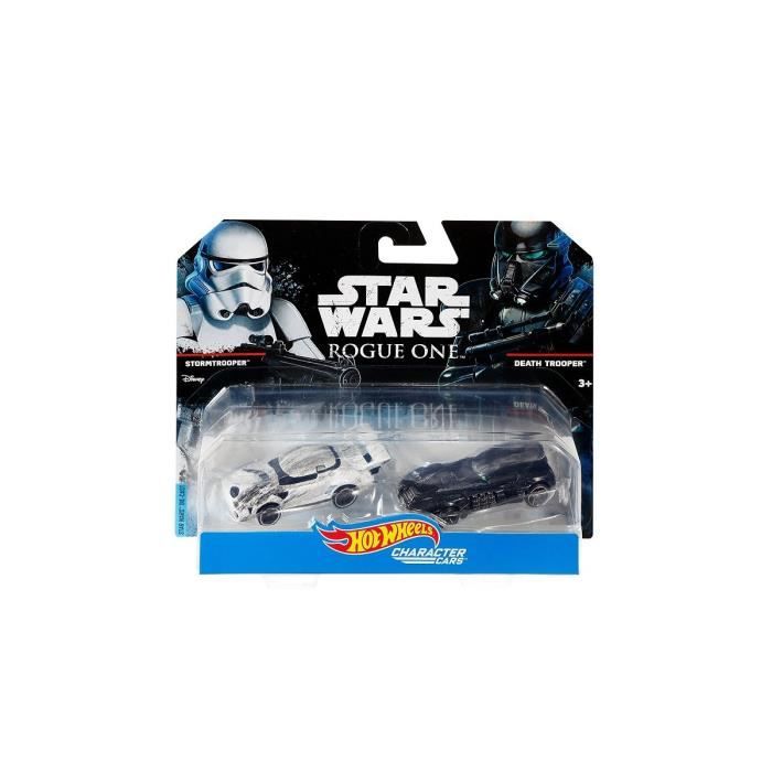 Pack De 2 Voitures Star Wars Stormtrooper Et Death Trooper - Vehicule Hot Wheels Rogue One - Mattel