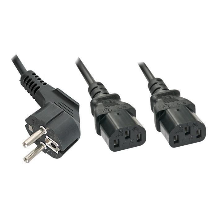 Lindy Câble d'alimentation CEE 7-7 (P) pour IEC 60320 C13