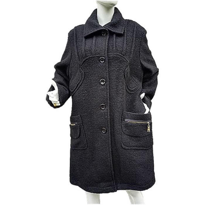 Veste manteau laine manteau laine noir-gris taille 54 NEUF
