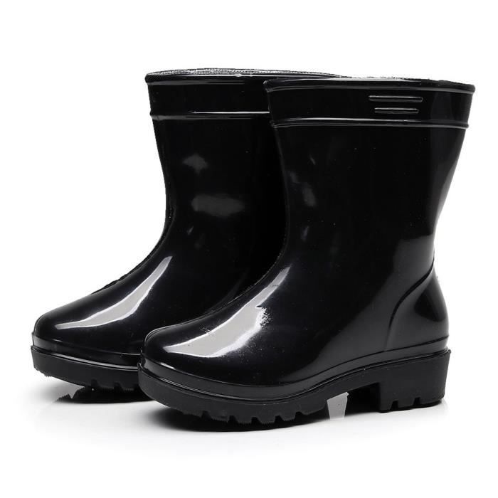Enfant Impermeable En Caoutchouc Solide Pour Nourrissons Bebe Bottes De Pluie Enfants Enfants Chaussures De Pluie Noir Noir Cdiscount