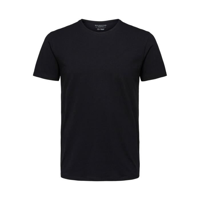 T-shirt homme Selected manches courtes Col rond Newpima - noir - XXL - Pima/Coton organique T-shirt homme Selected manches courtes Col rond Newpima - noir - XXL - Pima/Coton organique