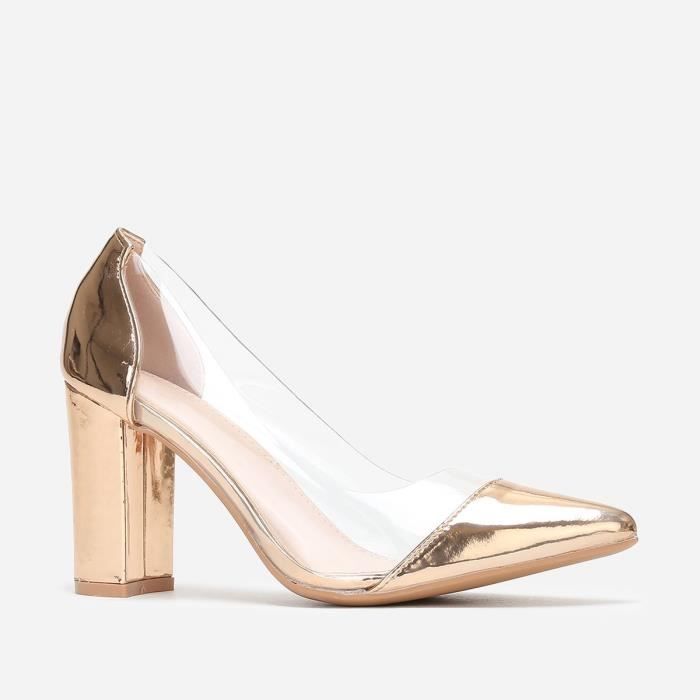 escarpin rose gold paillette