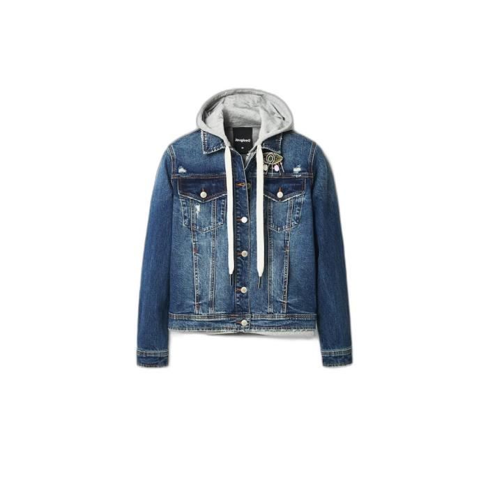 Veste en jean femme Desigual Jacksonville bleu/gris XS Bleu