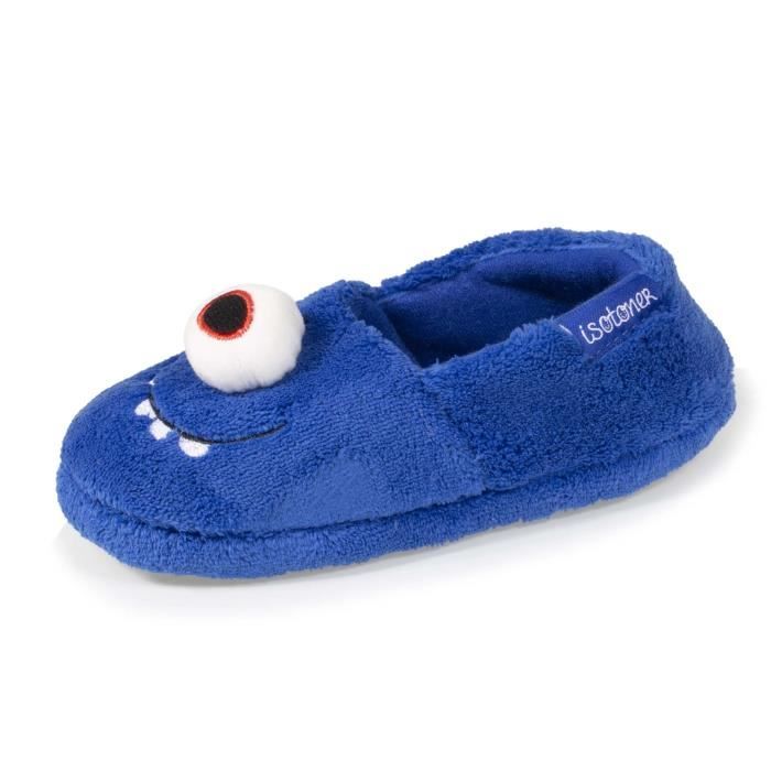 Chaussons enfant mixte bleu ISOTONER - 3D monstre - ultra doux et  confortables