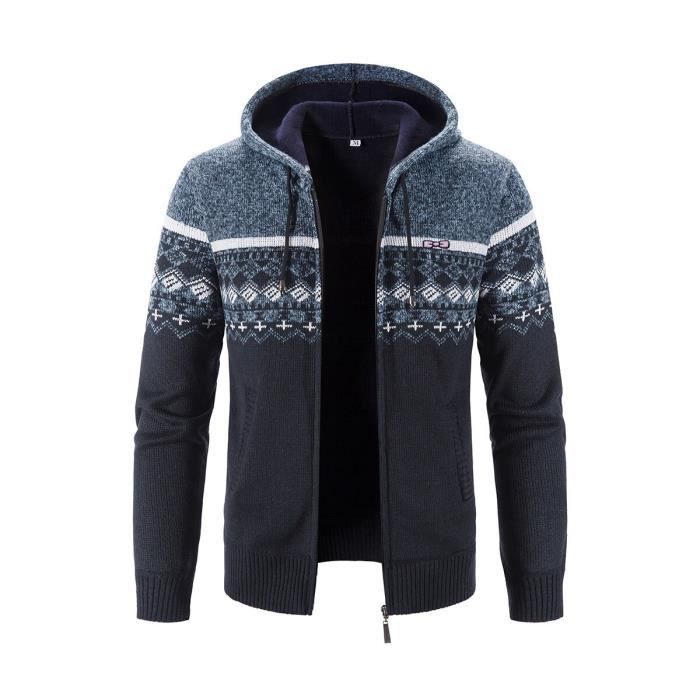 JACK & JONES Cardigan Homme à Zip Tricot Jjeemil Noos - Coton Doux Et Élégant