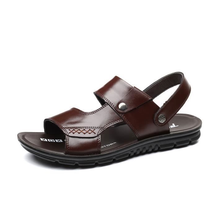 sandales-homme-t-cuir-respirantes-bout-ouvert-marron-basse-marron