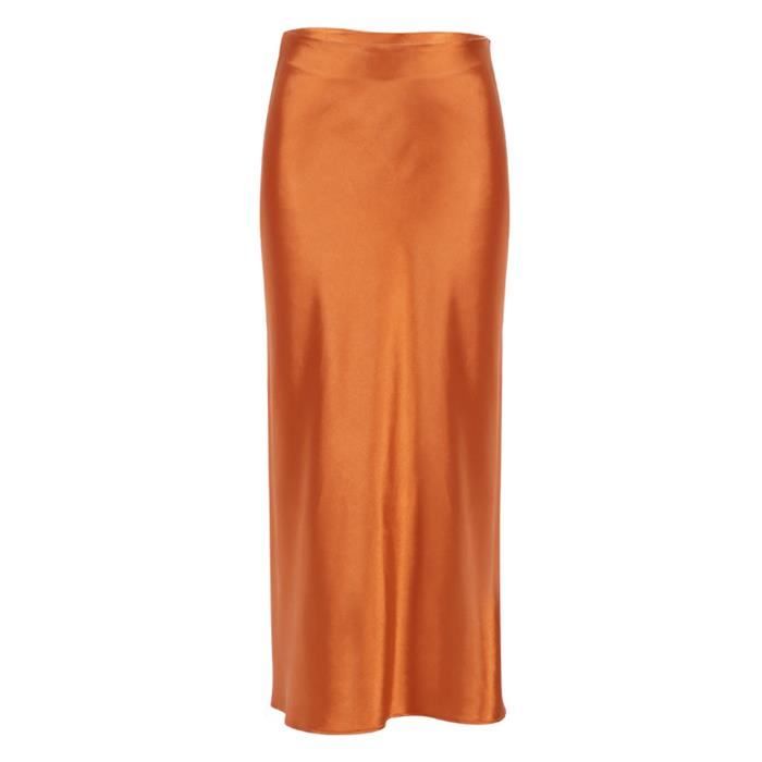 Jupe Longue En Satin Pour Femmes Jupes De Cocktail Taille Haute Ligne A