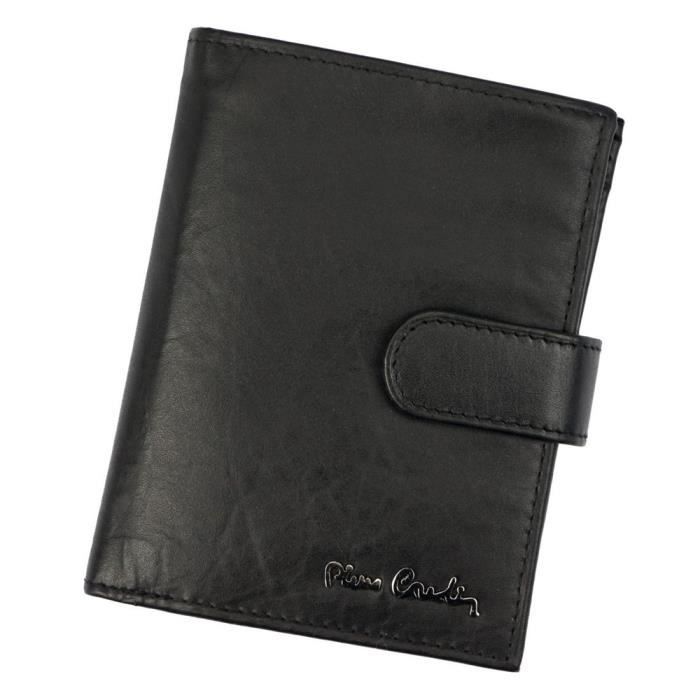 Portefeuille Homme Pierre Cardin - Cuir Véritable - Noir - Design Fin Et RFID - Modèle A5524