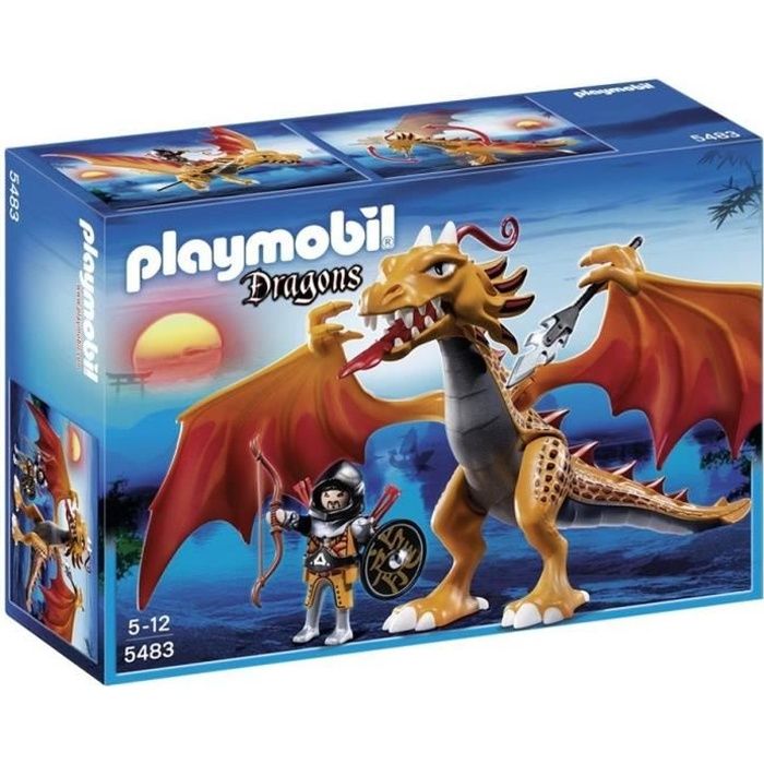 PLAYMOBIL - Dragon d'Or avec Soldat - Figurine articulée - Garçon