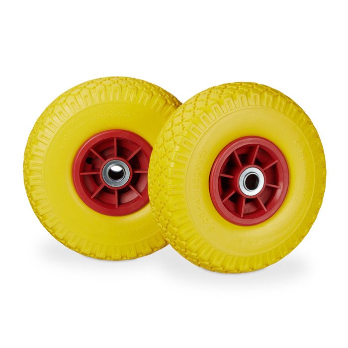 Roue de diable 4x roue de brouette caoutchouc 3.00 4 260 x 85 mm pour axe de 20 mm - vue 3