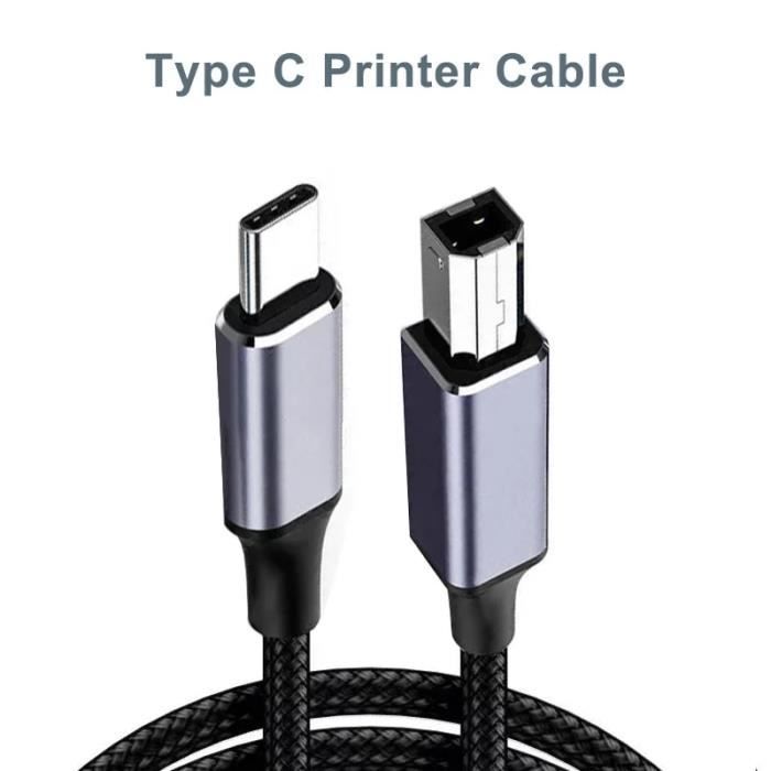 Câble USB C - 2m - USB-C vers USB-B - Câble imprimante - USB 2.0 - Cordon  USB Type-C - Câble imprimante USB C - Cdiscount Informatique