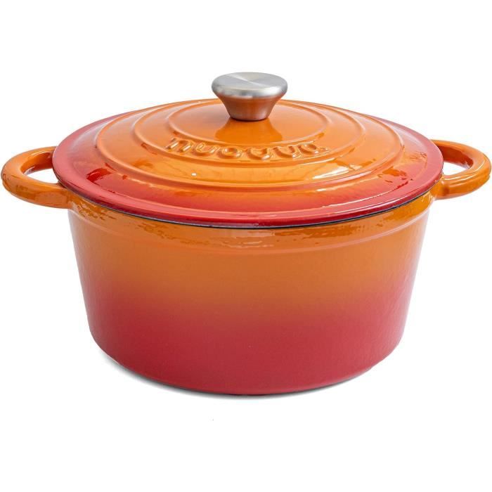 Faitout Rond Le Creuset – Fonte émaillée Orange – Vintage – Induction Compatible