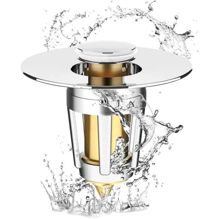 Bouchon Baignoire Universel 2 Bonde Lavabo Universelle Pop-up - Acier Inoxydable Avec Filtre Anti-cheveux - 32-40mm Bouchon Evier Cuisine