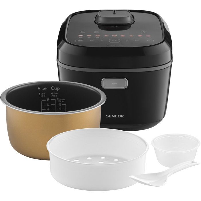 Cuiseur à riz à induction Sencor SRM 3900BK Cuisson vapeur incluse Maintien au chaud 13 programmes Cuve fonte 3