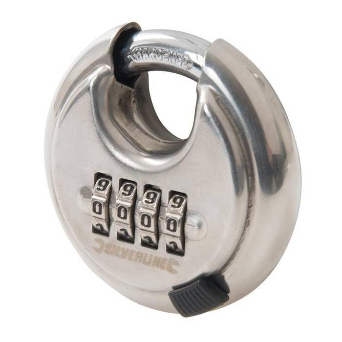Silverline Cadenas à Combinaison 4 Chiffres en Acier Inoxydable 70 mm - Sécurisé et Durable
