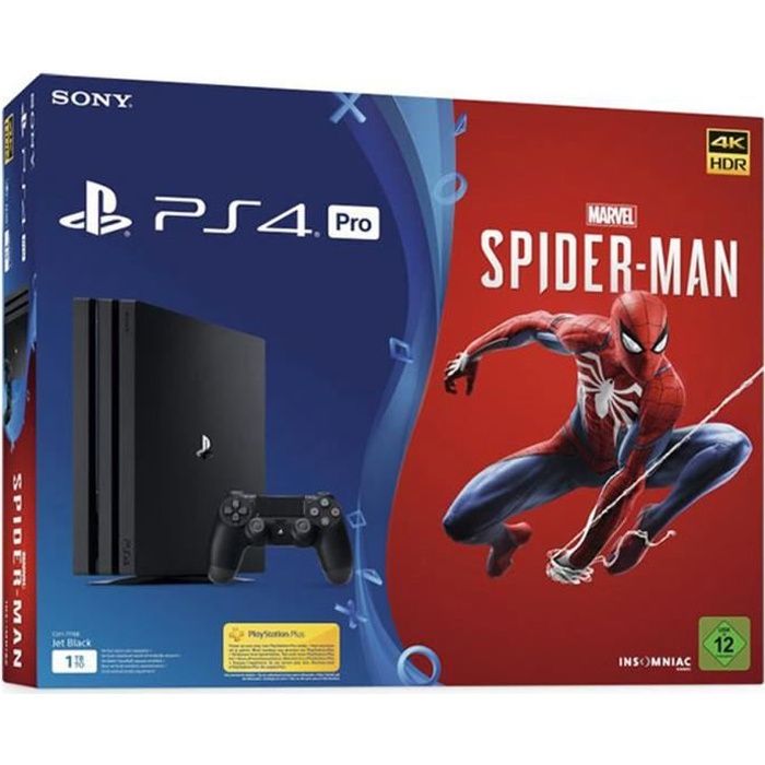 PS4 PRO 1 TO + Marvel Spider Man + PSN 14 Jours 