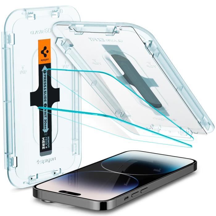 Protection décran - SPIGEN - GLAStR Fit - iPhone 14 Pro - Verre trempé - Applicateur inclus